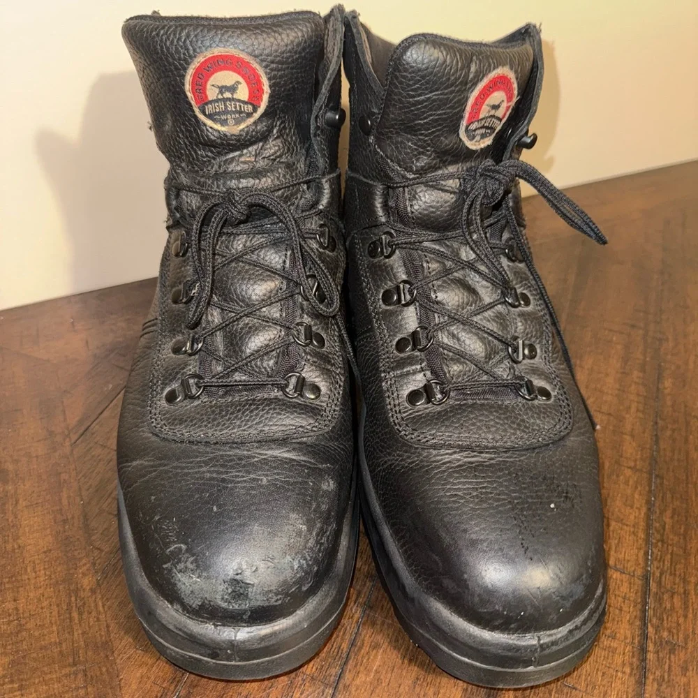 Red Wing Irish Setter Safety Toe Work Boot EH Rated Mens 12‎ EE Wide Black